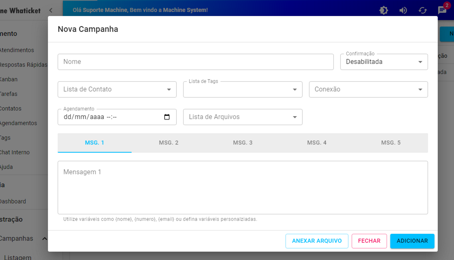 Plataforma Machine Whaticket